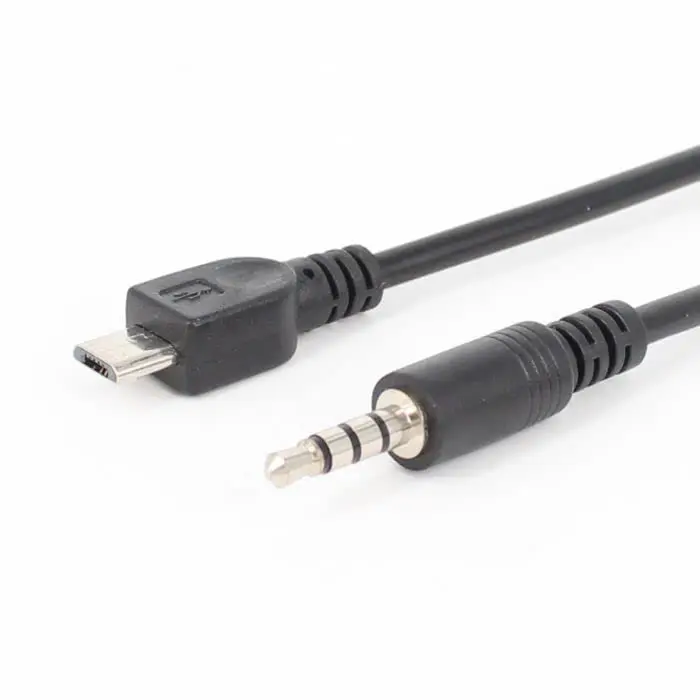 1pc Micro USB Male To Stereo 3.5mm Male 4pole Car AUX Out Cable 40cm