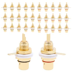 4PCS RCA Socket Female Lotus Connector Chassis Panel Mount Gold Plated Adapter Audio Jack