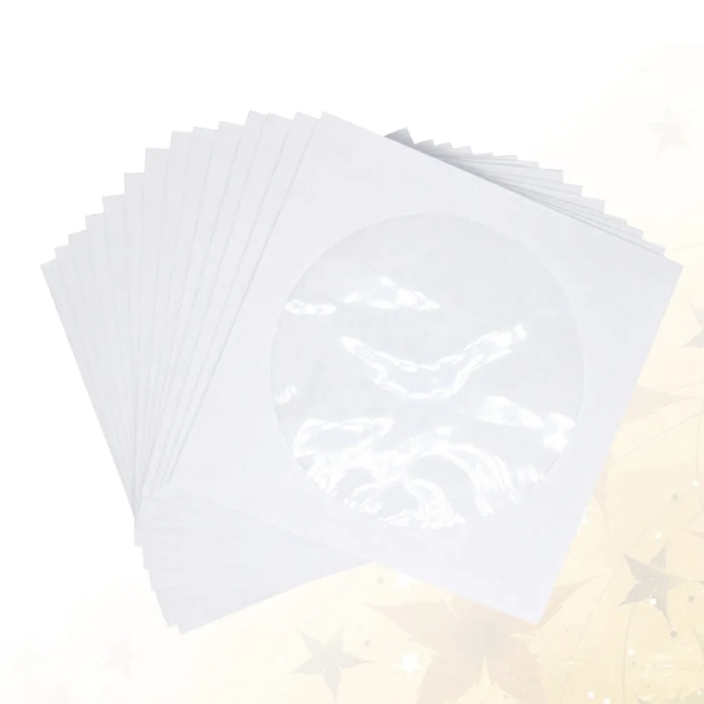 100Pcs Portable Cd Paper Storage Bags Organizer Paper Dvd Sleeve For Office Transparent Window Size Large Capacity