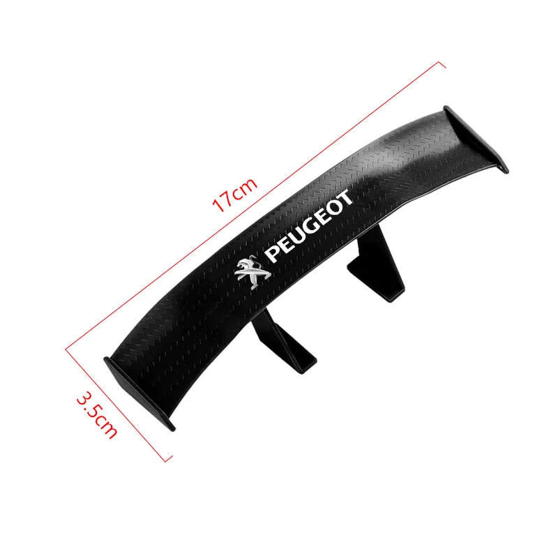 5 Color Car Mini Spoiler Tail Wing Carbon Fiber Look Tail Wings for Peugeot 406 407 408 206 207 307 308 508 Wheel Center Caps - view 3