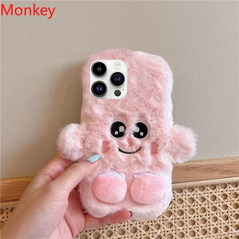 3D Cute Cartoon Funny Cases For Xiaomi Redmi Note 13 Pro 12 11 10 9 S 12S 11S 10S 9S 14C 13C 12C 10A 10C Fluffy Plush Soft Cover