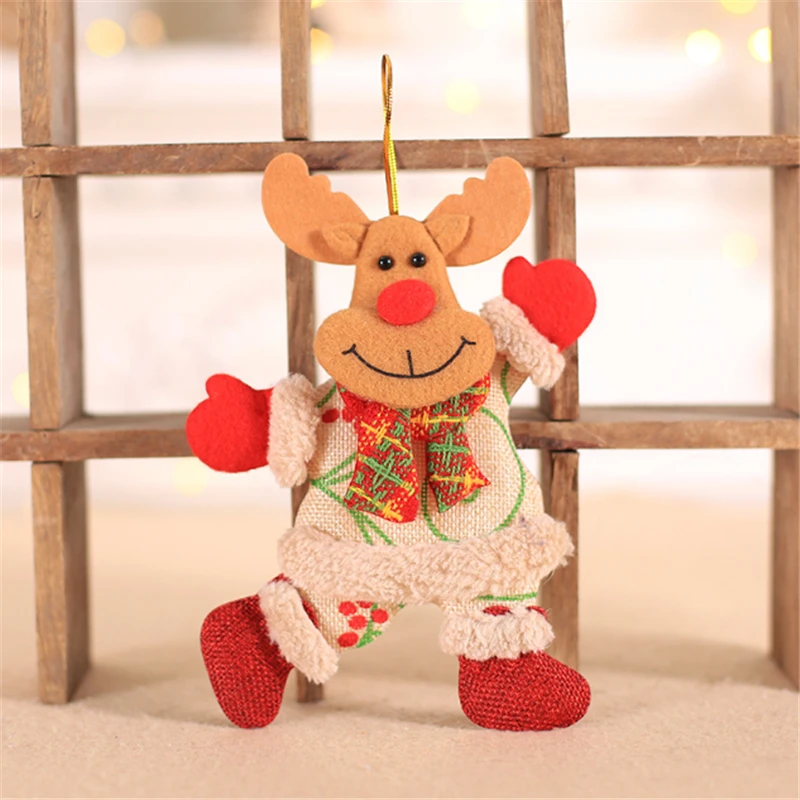 20Pcs/Lot New Creative Cloth Santa Claus Snowman Doll Charm Connectors for DIY Ornament Xmas Tree Decoration Jewelry Accessories