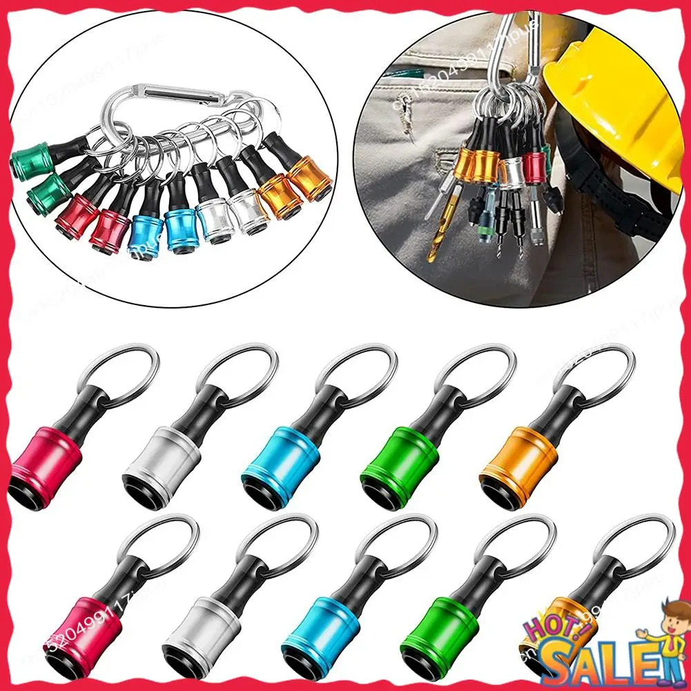 

BOFO 10PCS 1/4Inch Hex Shank Screwdriver Bits Holder Extension Bar Keychain Screw Adapter Drill Change(5 Colors)