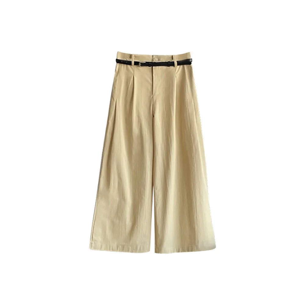 SuperAen-Calça casual vintage coreana feminina, calça branca sólida, verão, novo, 2024