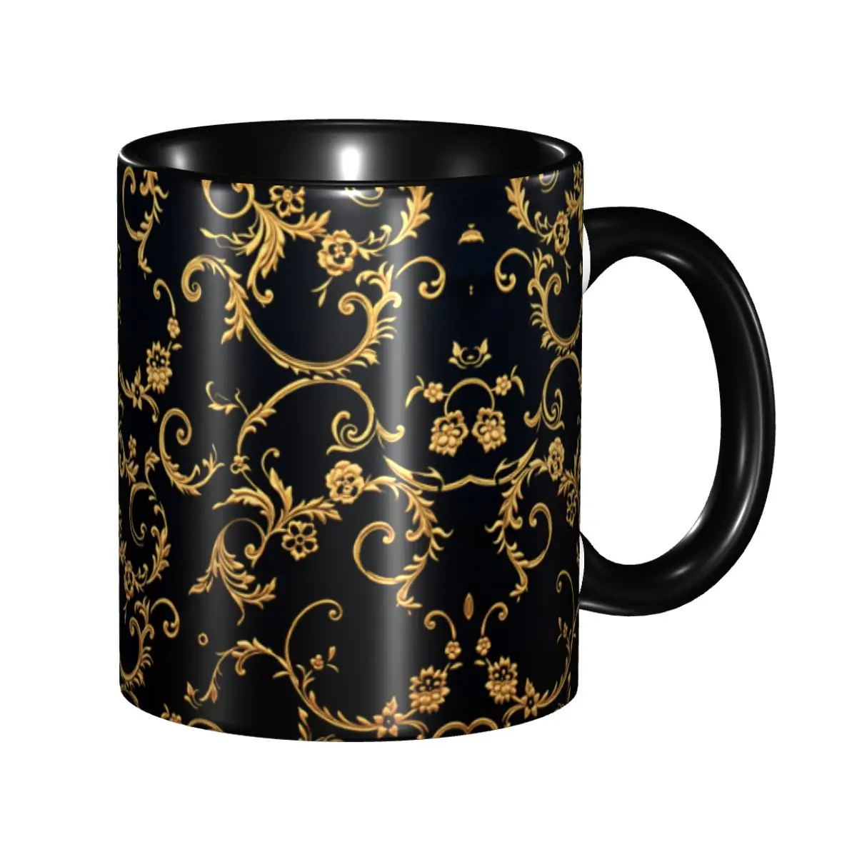 

Customized Luxury Baroque Floral Pattern Coffee Mug DIY European For Thanksgiving Day Ceramic Tea Milk Mug