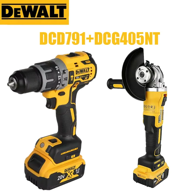 

DEWALT DCG405NT 20V Brushless Angle Grinder & DCD791 Impact Drill Combo Car Maintenance Cutting Power Tool Kit