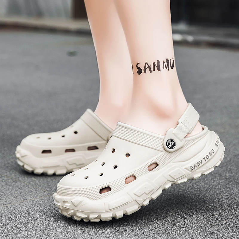 Men Platform Sandals 2026 Summer Closed Toe Non-slip Beach Sandals Woman Lightweight Soft Bottom Non-slip Sandalias for Home