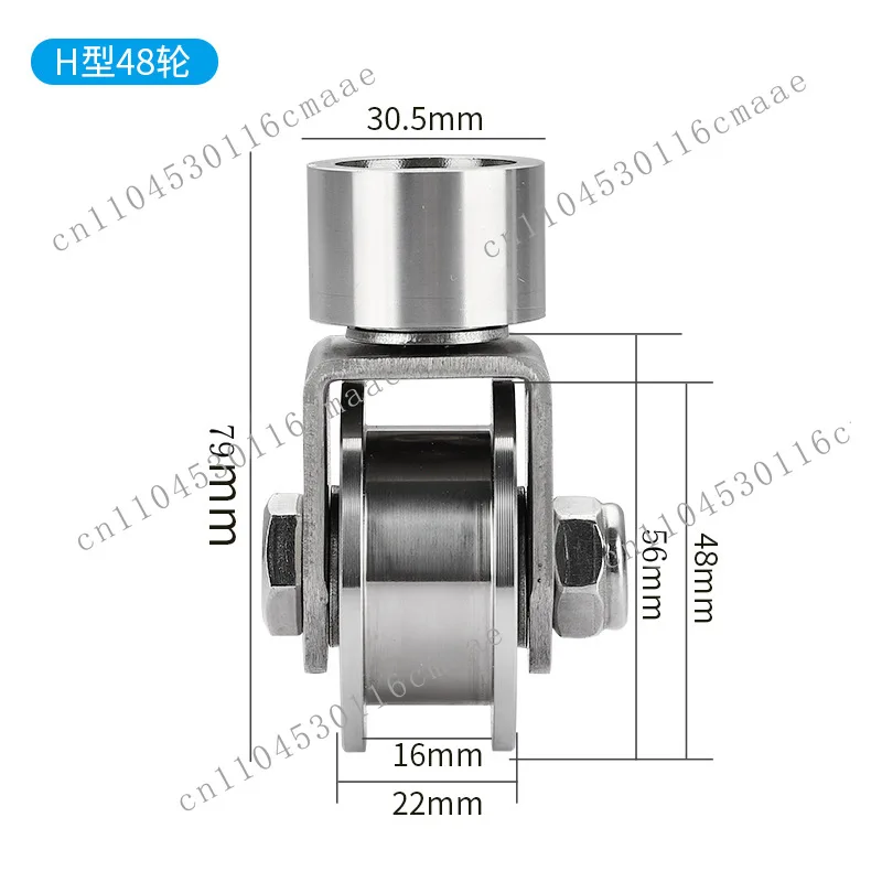 304 stainless steel rotating universal track  round head hat head pulley moving door lifting bearing groove wheel accessories