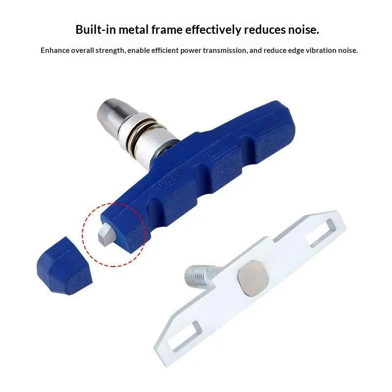1Pair Mountain Bike Bicycle V Braking Pads Universal Brake System Stainless Steel Rubber Brake Pad Wear-Resistant C Brake Block