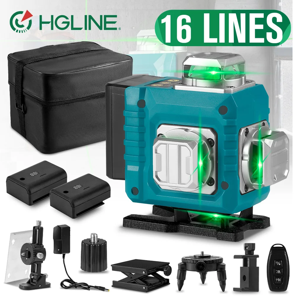 HGLINE Professionelles 4D 16-Linien Grüner Laser-Nivelliergerät Selbstnivellierend 360° Horizontal und Vertikal Superleistungsstarker Laser-Nivellierer – Detail 3