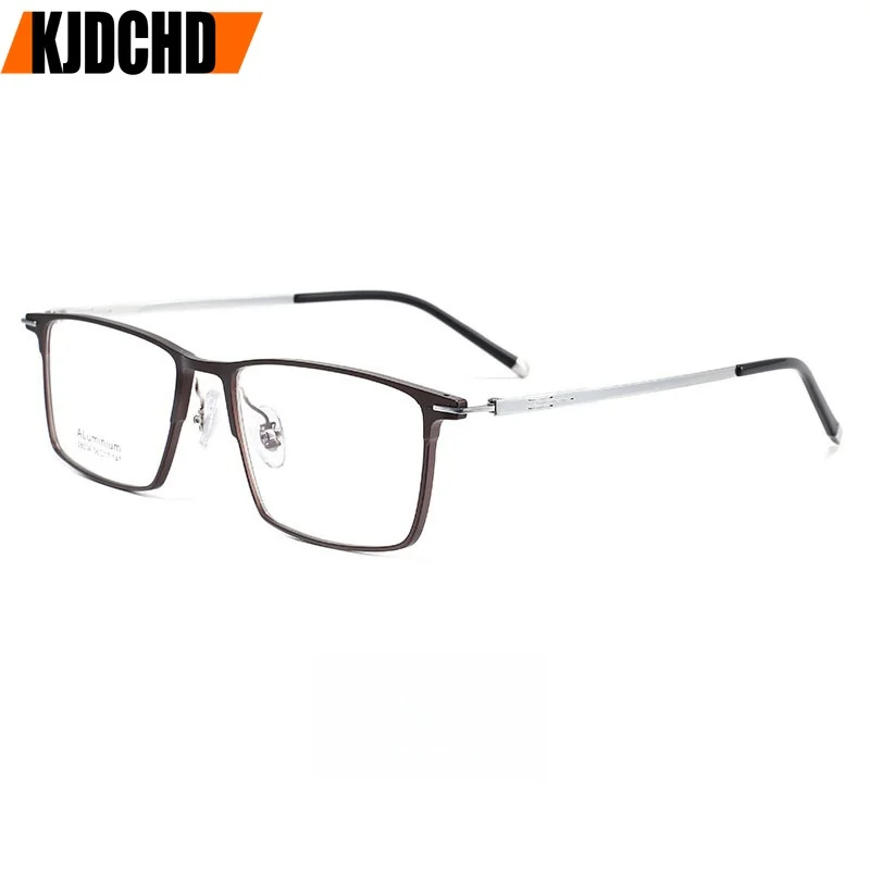 

KJDCHD ультра-легкие модные гибкие алюминиево-магниевые ретро-квадратные оптические очки с большим лицом, оправа для очков по рецепту для мужчин
