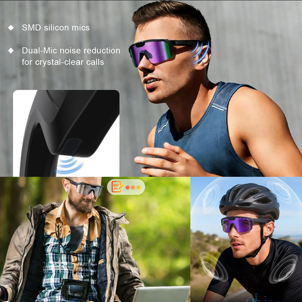 

Smart Glasses with 4K HD Anti-Shake Camera & 3D Stereo Speakers Polarized UV400 Sport Sunglasses Bluetooth AI Outdoors Video POV