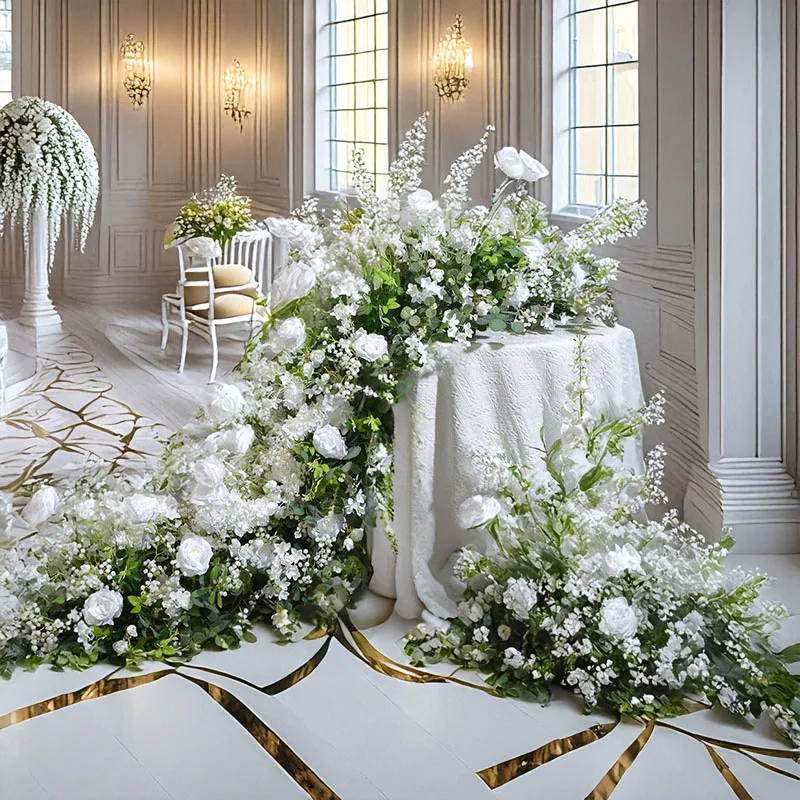 

200 см искусственный лес зеленые растения колокольчик орхидеи композиция свадебные длинные столы конференц-столы композиция цветочная арка украшение