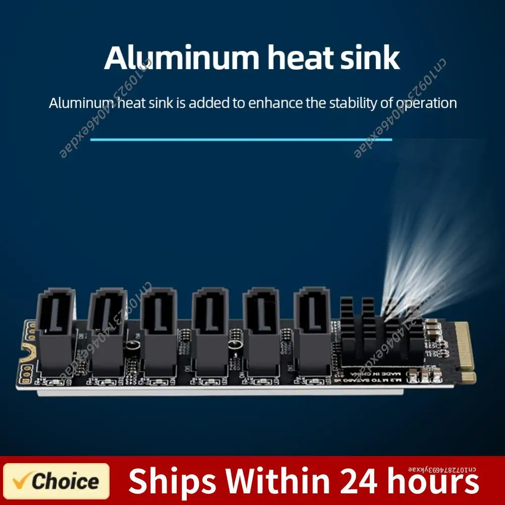 M2 M-EKY PCIE3.0 To SATA6G Docking Expansion Card 6 Port Adapter Card 16000 MB/s Transmission Speed for Hard Disk Support SATA