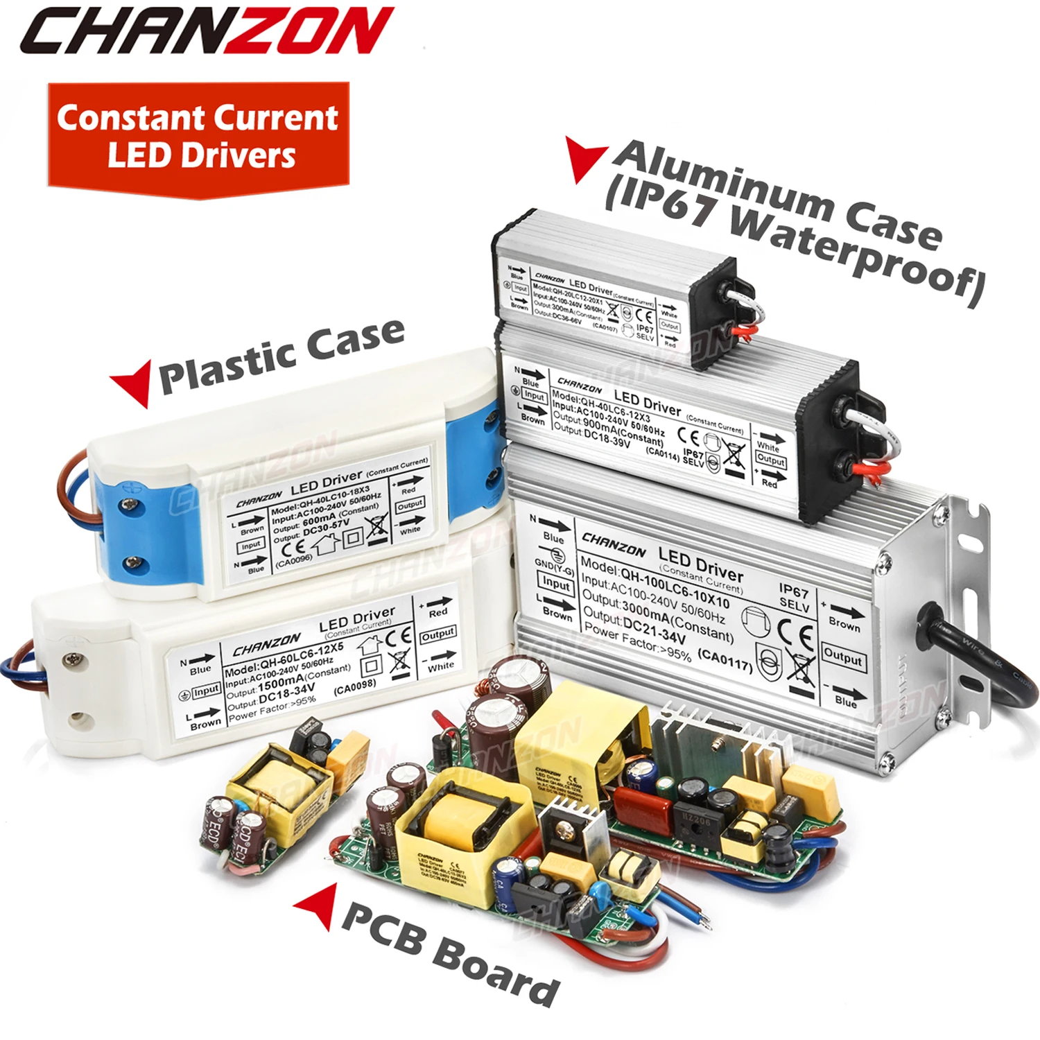 Alimentation de lampe LED étanche, 1W, 3W, 5W, 10W, 20W, 30W, 36W, 50W, 100W, 300mA, 600mA, 900mA, TransDevices, DIY, 1Pc