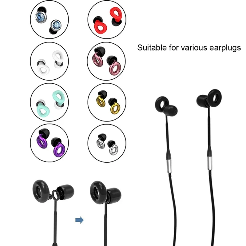 Earplug Lanyard with Magnetic Tensile Safety Rope Ear Plug Holder Flexible Silicone Earplug Link Suitable for Detachable Earplug
