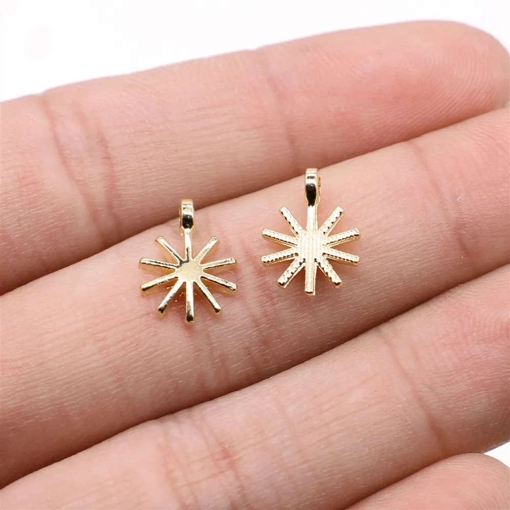 WYSIWYG 20pcs 10x13mm 2 Colors Antique Silver Color KC Gold Color Snowflake Charms For DIY Jewelry Making view 6