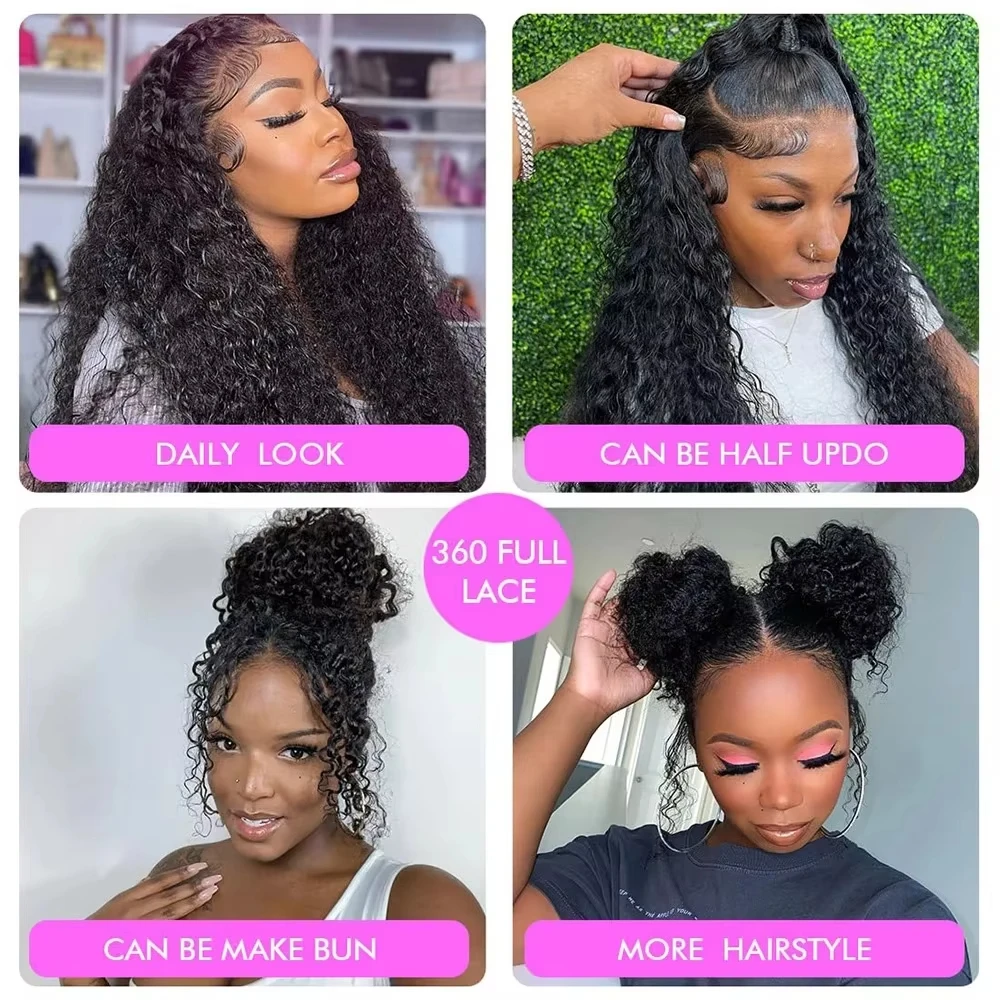 SoGreat 360 Hd Full Lace Wig Human Hair Glueless Wig Pre Cut Lace 200 Density Deep Curly 360 Lace Front Wig Preplucked For Women image 5