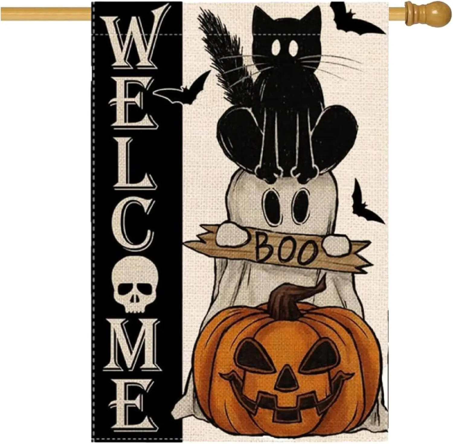Halloween House Flag 12x18 Inch, Halloween Spooky Ghost House Double Sided Flag, Halloween Flags Pumpkin Signs Home Decorati zzo