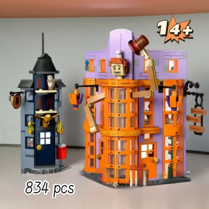 

MOC Big Promotion Building Blocks Weasley Magic Workshop Magic Home Decoration Halloween Christmas and Birthday Gifts