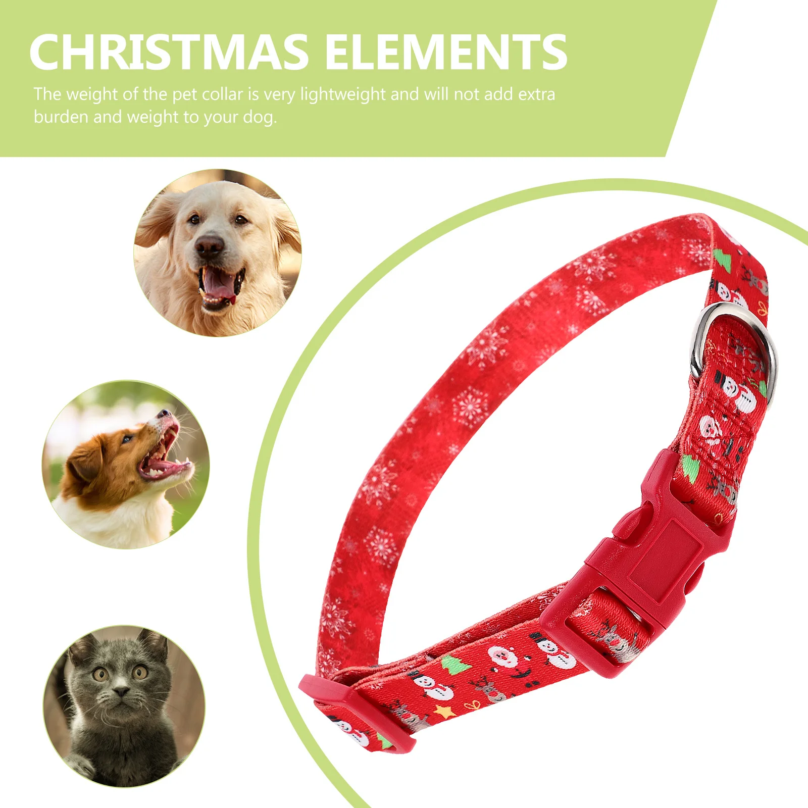 

Adjustable Dog Collar Necklace Accessories with Buckle Pet Puppy Collars Holiday