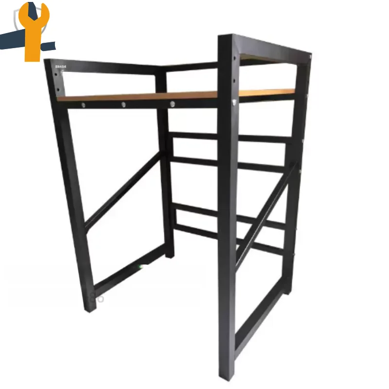Steel Wood Combo Stackable Storage Rack, Heavy Duty Front Load Laundry Washer Dryer Organizer Shelf