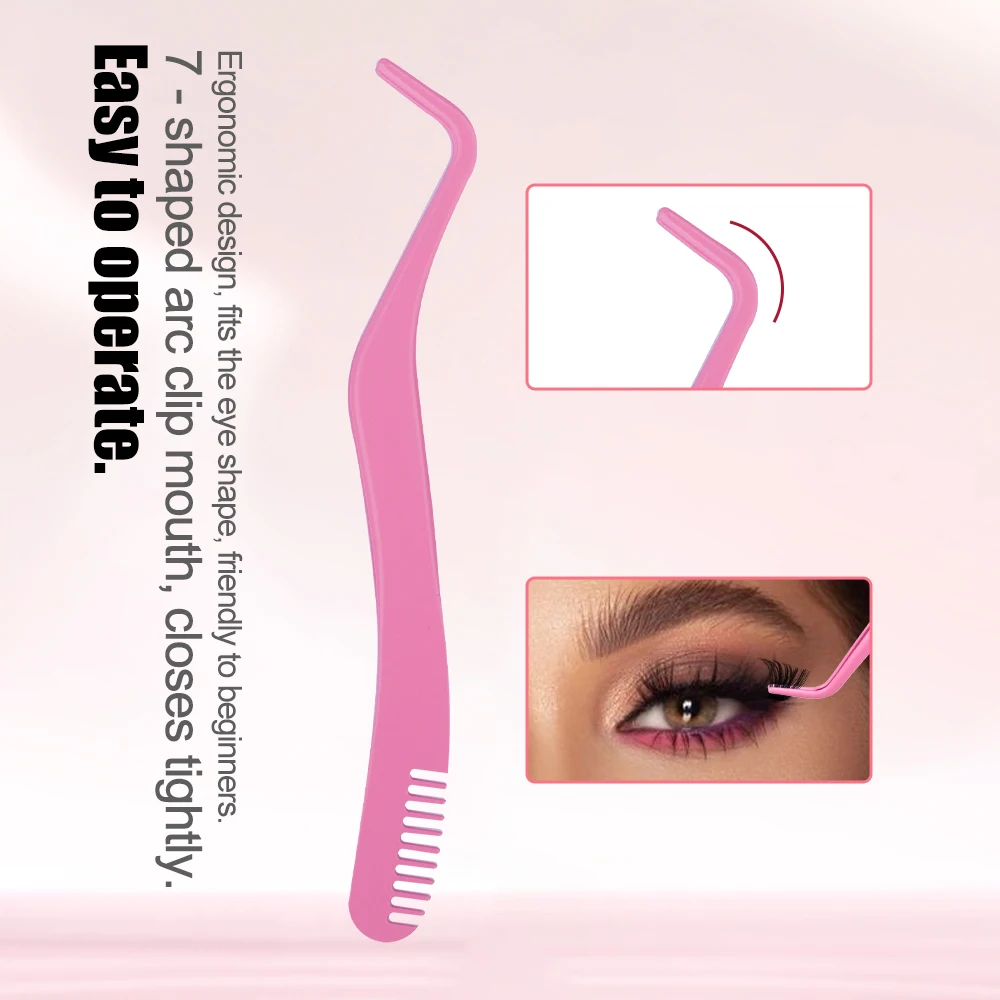 GEMERRY 1PC Pinzette Pettine Per Ciglia FAI DA TE Incollato A Calore Cluster Ciglia Estensione In Acciaio Inox Anti-Statico Non-Magnetico Strumento di Trucco