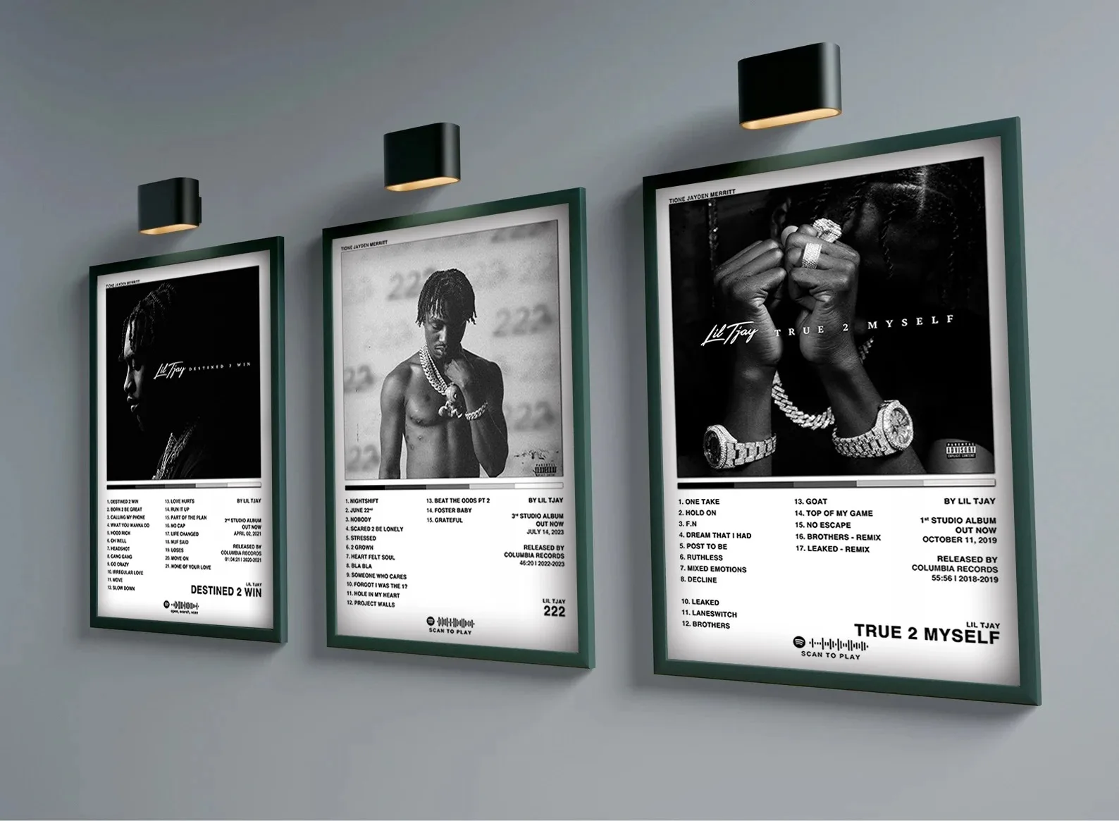 Hip Hop Pop Rapper Lil TJay Posters New Music Album 222 Cover For Room Aesthetics Art Home Wall Decor Canvas Painting Pictures
