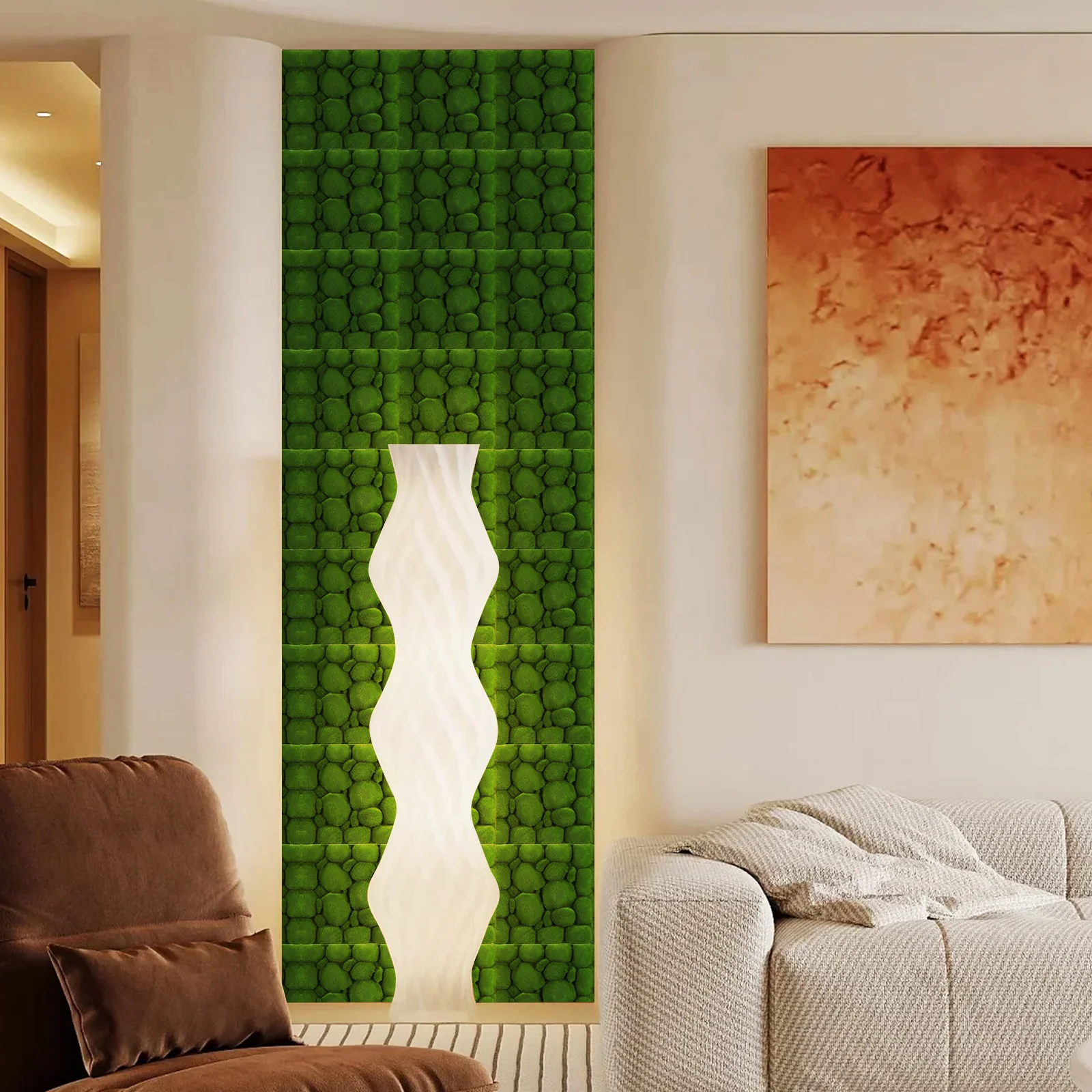 

2pcs Artificial Moss Panels Faux Greenery Decor Landscape Plant Wall for Durable Realistic Garden Ornament Grass