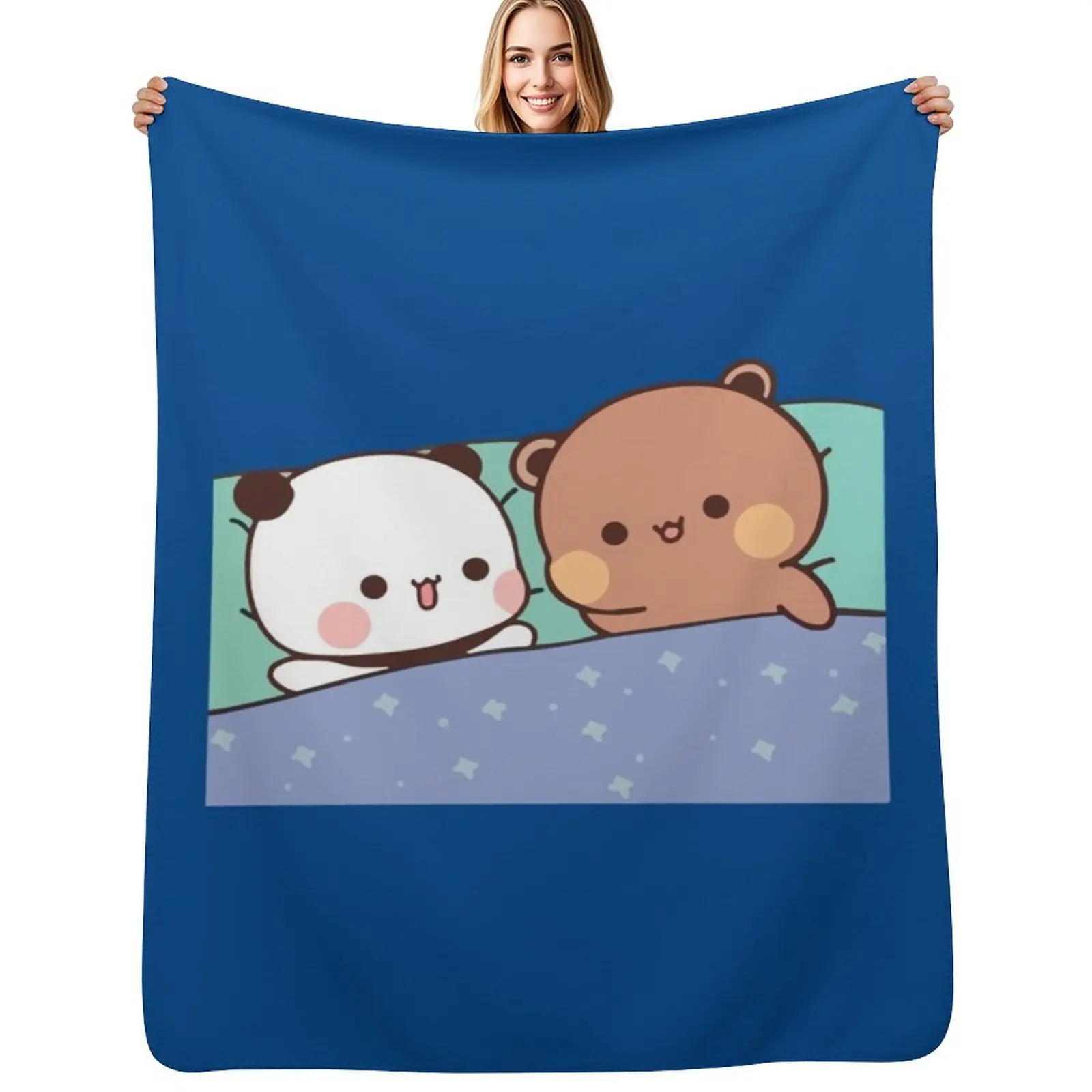 

Bear and Panda Bubu Dudu Balloon Throw Blanket Multi Purpose Soft Warm Blanket for Home Travel
