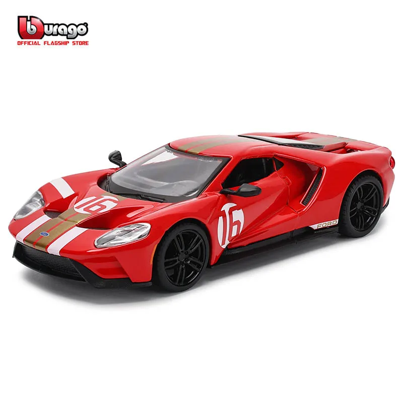 Bburago 1:32 2022 Ford GT Heritage Edition Alloy Luxury Vehicle Diecast Cars Model Toy Collection Gift