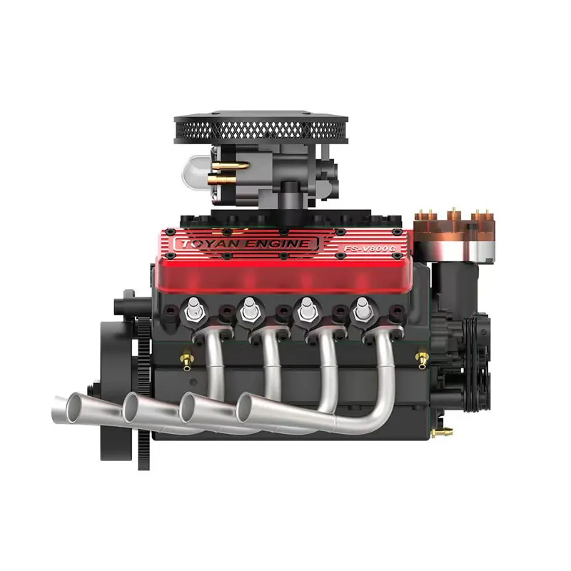 TOYAN V8 Gasoline 4 Stroke Engine 28cc Water Cooled Version Engine Model Kit FS-V800WGPC Overhead Valve