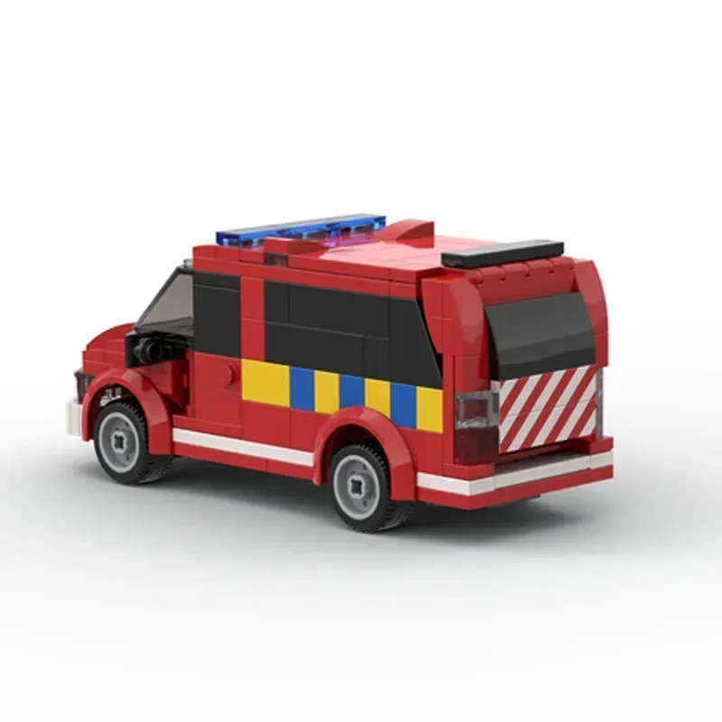 MOC chef des pompiers véhicule MOC-49846 voiture jouet nuits de construction modèle 266 pièces camion modèle Puzzle garçon jouets cadeau d'anniversaire cadeau de noël