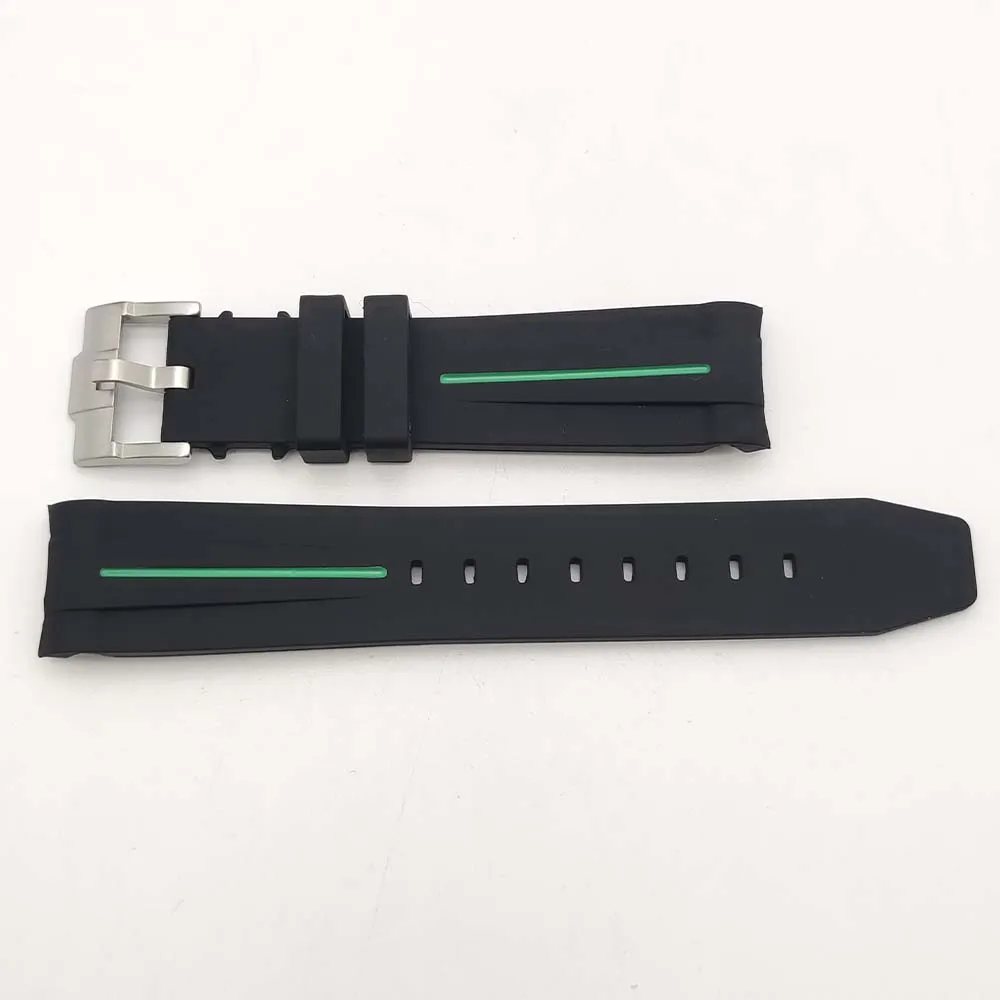 남녀공용 고무 스트랩, 20mm 컴포트 스포츠 방수 교체 스트랩, 자동 기계식 스트랩 교체