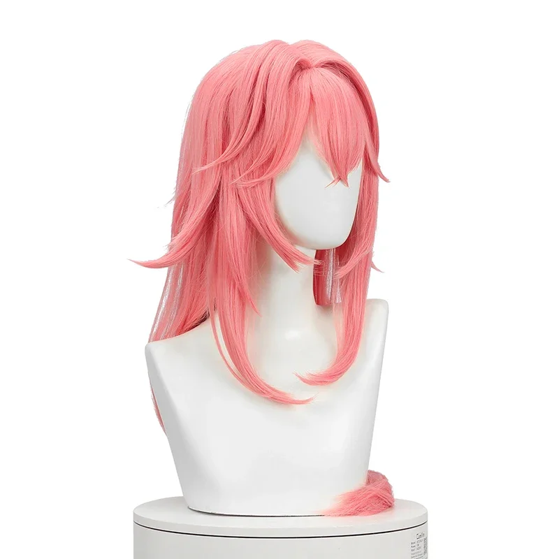 ROLECOS Genshin Impact Yae Guuji Cosplay Wig 80cm Long Pink Straight Wig Yae Miko Wig Heat Resistant Synthetic Hair