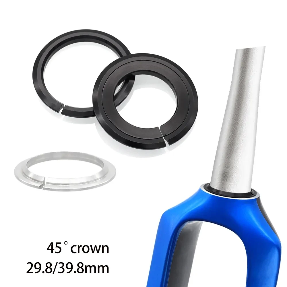 Bicycle Fork Crown 45 Degree MTB Road Bike Headset Base Ring Spacer 28.6mm 39.8mm For 1.5 inch 1 1/8 Fork 52mm 54mm Headset