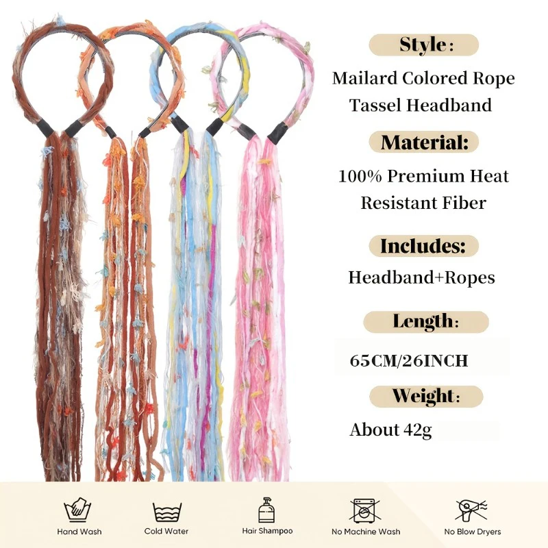 Maillard Fluffy Braided Hair Accessories BB Clip Colorful Wool Rope Ornaments Boho Festival Headwear For Women Girls Styling