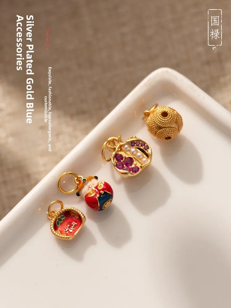 925 Silver Plated Gold Handmade Bracelet Accories DIY Materials Sp Beads Luy Charm Wrist Jewelry Faion Accories