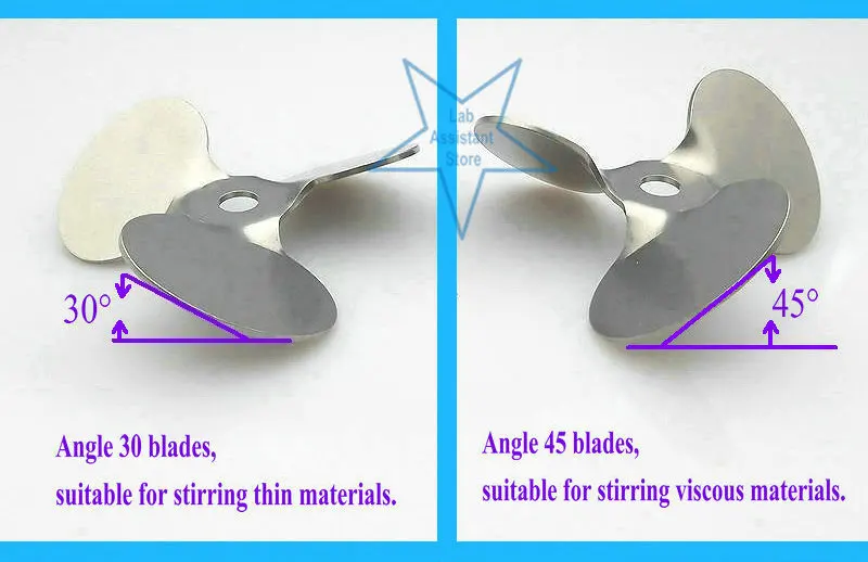 1pcs Laboratory Diameter 40-120mm Stainless Steel 3-leaf Type Stirring Blade Mixing Paddle & Length200-500mm Dispersion Rod
