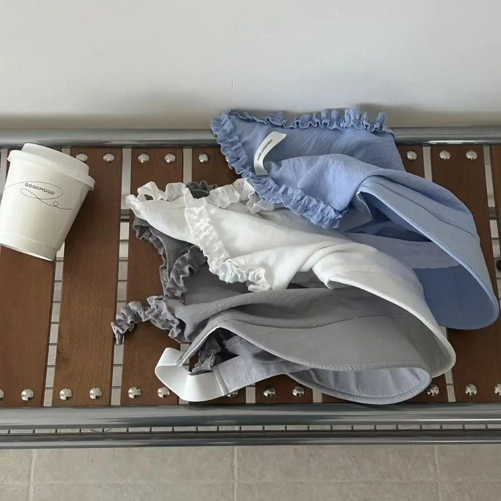 

Хлопковая шляпа-тюрбан с утконосом, защита от ультрафиолета, платок с рюшами по краям, бейсболка в корейском стиле, регулируемая популярная бейсболка для путешествий