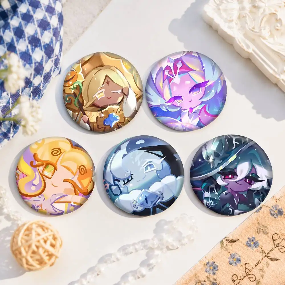 Cookie Run Kingdom Runde Snap-in-Broschen, Rockband-Anstecknadeln, Abzeichen, Fan-Kollektion, Accessoires, Schmuck, handgefertigte Geschenke