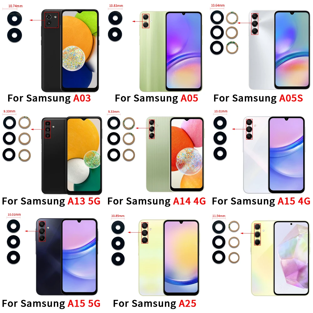 Great Camera Glass For Samsung A03 A05 A05S A13 A14 4G A15 A25 A35 A52 A55 5G Rear Back Camera glass Lens With Glue Adhesive