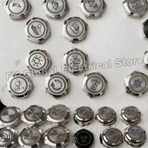 16/19/22mm Customized Metal Push Button Switch with Socket Start Stop For Car Boat Fog Black/Silver Waterproof LED Light 12V 24V - Image 3