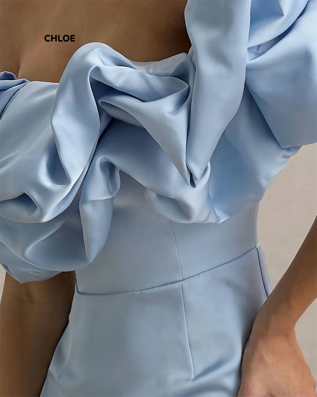 Gaun Pesta Buatan Khusus Gaun Malam Wanita Gaun Elegan untuk Acara Khusus Jubah Lengan Pendek Bahu Terbuka Soiree