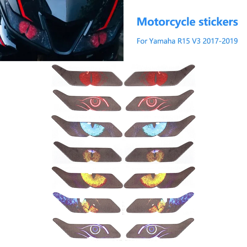 

Комплект наклеек для мотоцикла для Yamaha YZF-R15 V3 YZF R15 2017 2018 2019, 3D защита от царапин, защита фар, ПВХ наклейки