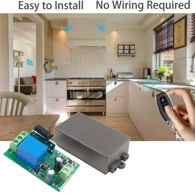 A33T 433MHz RF Wireless Remote Control Switch 1CH Relay Receiver Transmitter AC 110V 220V for Garage Door Light Motor