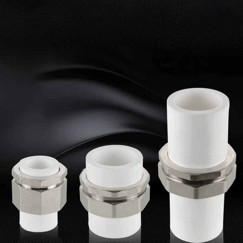 تركيب أنابيب PPR بيضاء + أنبوب مستقيم مطلي بالنيكل والنحاس 1/2 "3/4" 1 "1.2" 1.5 "2" 2.5" القطر الداخلي 20/25/32/40/50/63/75 مللي متر #2