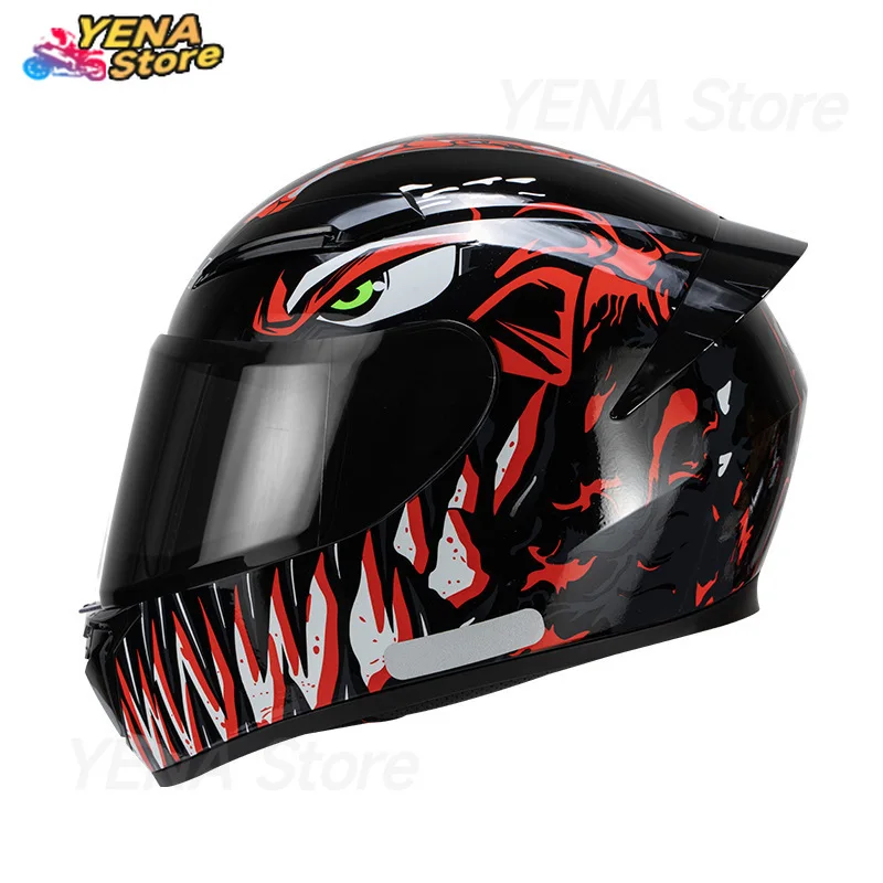 2025-Retro Motorcycle Helmet, Male, Personality, Cool Iron Man, Full Face, Off-Road, Ghost Casco De Moto