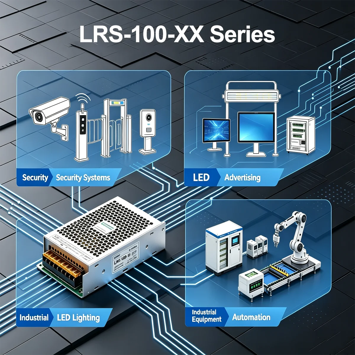 Hi-Link LRS-100-12 100W 12V 8.5A / LRS-100-24 100W 24V 4.5A AC-DC Schaltnetzteil 85-264V Eingang
