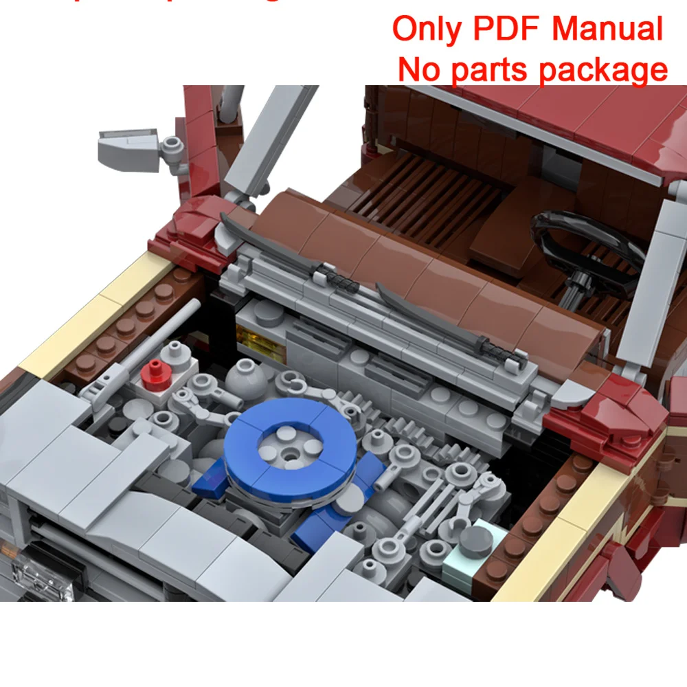 MOC-Blocos de Construção do Jeep Grand Wagoneer, Carro Branco, PDF Manual, Lista de Peças, Apenas Manual PDF, Sem Peças